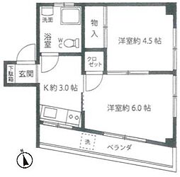 平田ビル 4階2Kの間取り