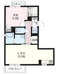 サンヒルズ光陽 3階1LDKの間取り