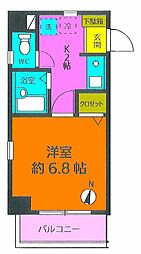 Tomorrow・Star 2階1Kの間取り