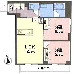 ベリテ常盤台 2LDKの間取図画像