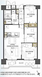 クレスト南浦和 3LDKの間取図画像