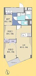 ブランシール蕨 2SLDKの間取図画像
