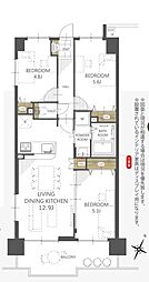 エクレール第4岩槻 3LDKの間取図画像
