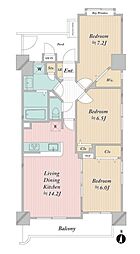 ライオンズガーデン武里 3SLDKの間取図画像