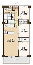 シャルム北越谷B棟 3LDKの間取図画像