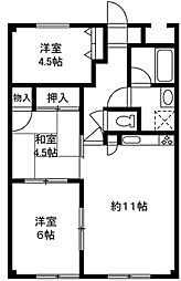 センチュリー武蔵藤沢 3LDKの間取図画像