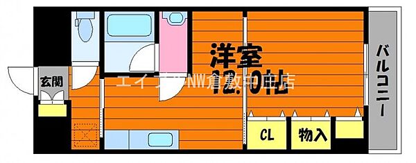 ルミエール松島 ｜岡山県倉敷市松島(賃貸マンション1K・2階・31.32㎡)の写真 その2