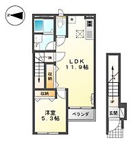 ブルーフォンセ  ｜ 岡山県倉敷市児島赤崎2丁目（賃貸アパート1LDK・2階・45.61㎡） その2