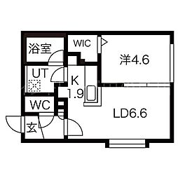 CROWNLEO 1LDKの間取図画像
