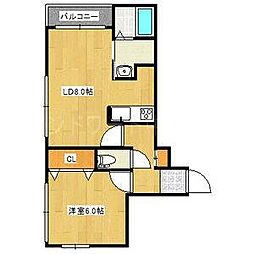 アボンドグラン菊水 1LDKの間取図画像