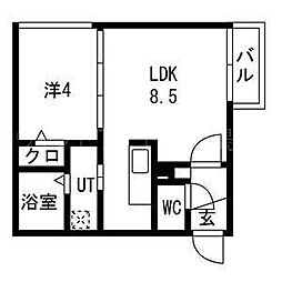 ラフィーネ南平岸 1LDKの間取図画像
