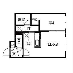 Flap福住(フラップ) 1LDKの間取図画像