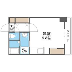 サンライトシティ豊平 ワンルームの間取図画像