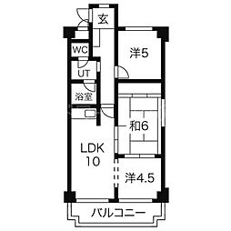 シャトーさわだ 3LDKの間取図画像
