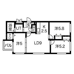 blanc 3LDKの間取図画像
