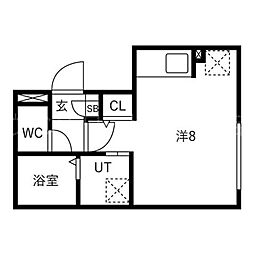 札幌市豊平区平岸四条9丁目マンション ワンルームの間取図画像