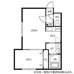 札幌市白石区菊水三条2丁目マンション 1LDKの間取図画像