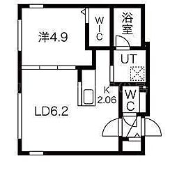 S-FORT月寒 1LDKの間取図画像