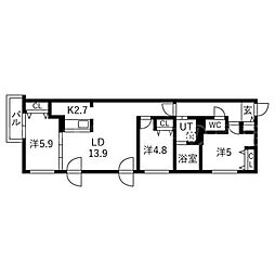 Eternity東札幌 3LDKの間取図画像