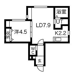 グランビア美園 1LDKの間取図画像