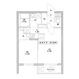 アスウェル美園フレット 1LDKの間取図画像