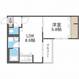 プロヴィデンス中の島 1LDKの間取図画像