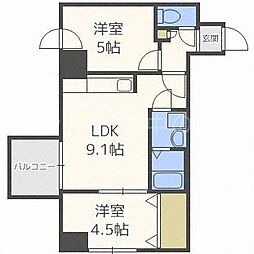 グランドジョラスN6 2DKの間取図画像