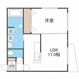 モルティーニ平岸 1LDKの間取図画像