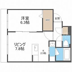 グランリーオ水車町 1LDKの間取図画像