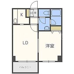 フランセジュール豊平3条 1LDKの間取図画像
