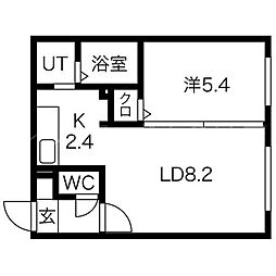 シティレジデンス南6条 1LDKの間取図画像