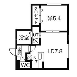 モンヴェール学園前 1LDKの間取図画像