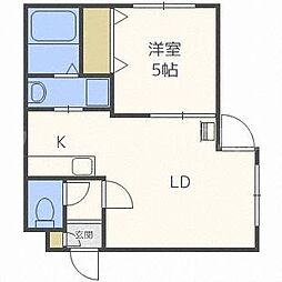 アイリス平岸 1LDKの間取図画像
