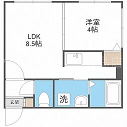 ラフィーネ平岸 1LDKの間取図画像