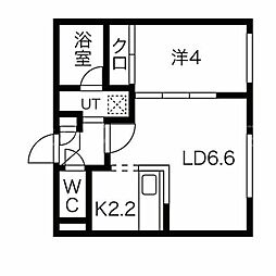 アクティベイト南郷13丁目スクエア 1LDKの間取図画像