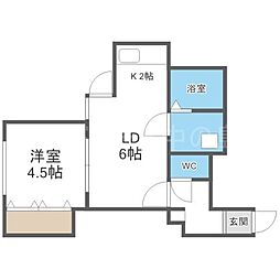 ライフステージ菊水 1LDKの間取図画像