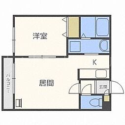 パークコート平岸 1LDKの間取図画像