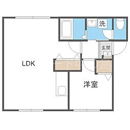 ハイツオータニ 1LDKの間取図画像
