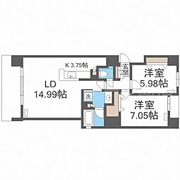 F141 2LDKの間取図画像