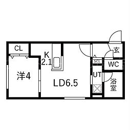 traident発寒南(トライデント) 1LDKの間取図画像