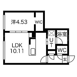 ラ・シュエット南郷通9丁目 1LDKの間取図画像