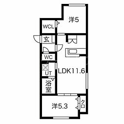Advantage豊平(アドバンテージ) 2LDKの間取図画像