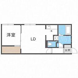 オレオール南平岸 1LDKの間取図画像