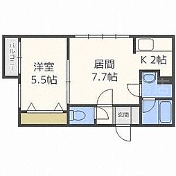セントラルステート豊平 1LDKの間取図画像