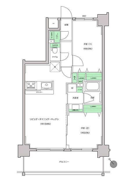 2LDK 間取り