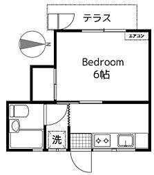 コーポ美紀 1Kの間取図画像