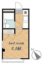 パレス菊野台 3階1Kの間取り