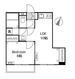 プチメゾンシュエット 2階1LDKの間取り