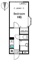 アネックス北烏山 2階1Kの間取り
