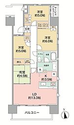 シャリエ小台リバーフォート 4LDKの間取図画像